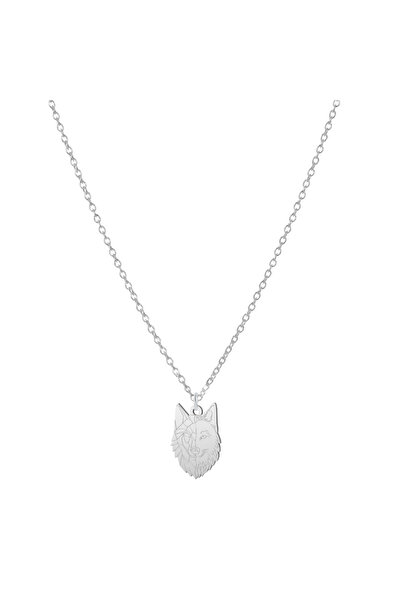 BIJUTERIA NEAGRA Colier cu pandantiv de lup din argint 925