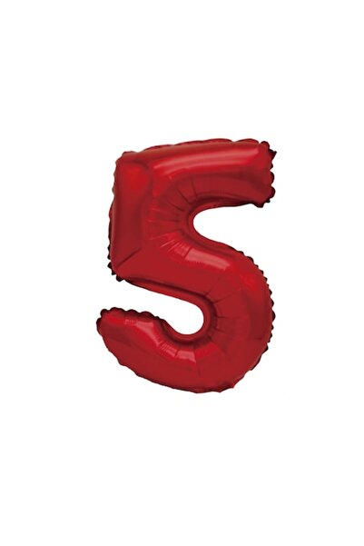 SDX Market Μεταλλικό Μπαλόνι Foil, Αριθμός 5, 100 εκ., Κόκκινο