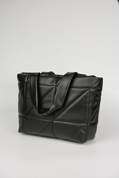 WB BAG Kapitone Kabartmalı Puf Şişme El ve Omuz Askılı Çanta