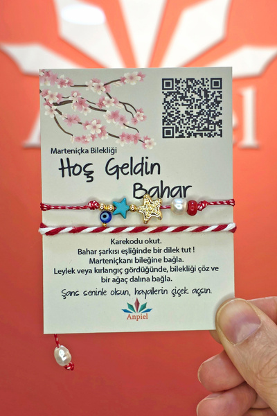 Anpiel Gold Yıldız Turkuaz Doğal Taşlı Şarkı Hediyeli Marteniçka Dilek Bilekl...