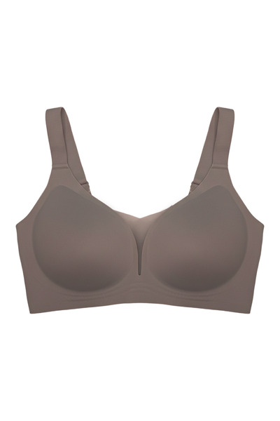Cottonhill Seamless Bra - Shape |   Brown Laser Cut Seamless Gathering Plus S...