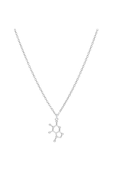 BIJUTERIA NEAGRA 925 Silver Chocolate Chemical Formula Pendant Necklace
