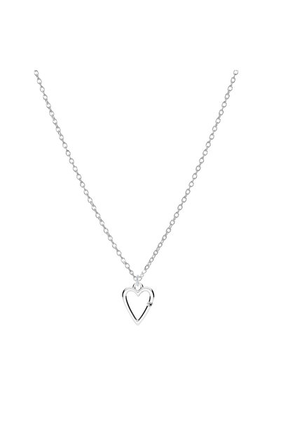 BIJUTERIA NEAGRA 925 Sterling Silver Heart Pendant Necklace with Crystal