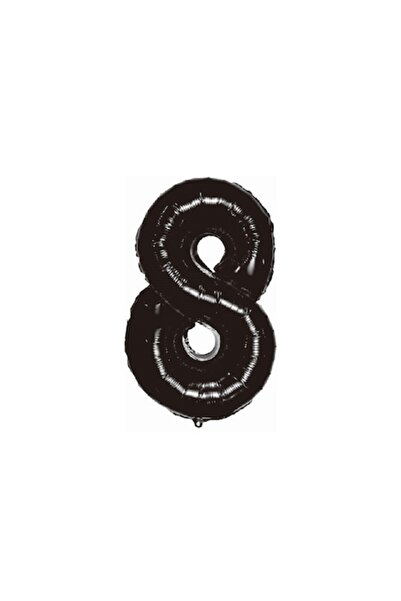 SDX Market Balon folie metalică, număr 8, 100 cm, negru