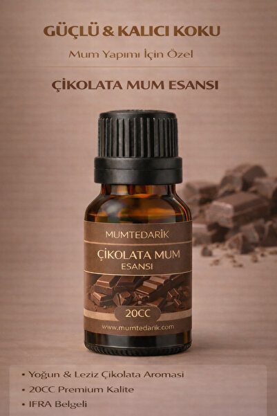 MUMTEDARİK Çikolata Kokulu Premium Mum Esansı 20 ml