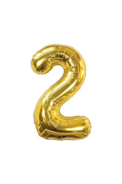 It's Party Time Μπαλόνι Foil Αριθμός 2 Χρυσό, Ώρα για Πάρτι, 100 εκ.