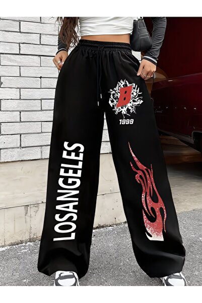 darkopia Unisex Los Angeles 1999 Printed Baggy Cut Wide Leg Sweatpants