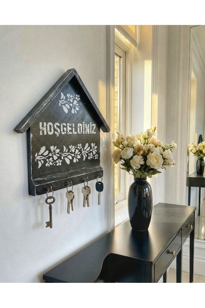 buraxe Handmade Keychain Board, 31×31cm, Entrance Wall Decor