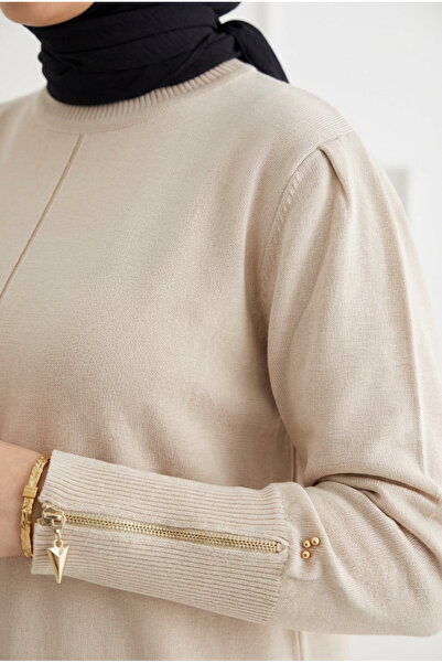 Kirazca Butik Tunica de damă mercerizată cu mâneci și fermoar