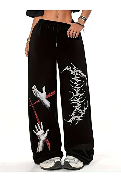 darkopia Unisex El Punch X Printed Baggy Cut Wide Leg Sweatpants