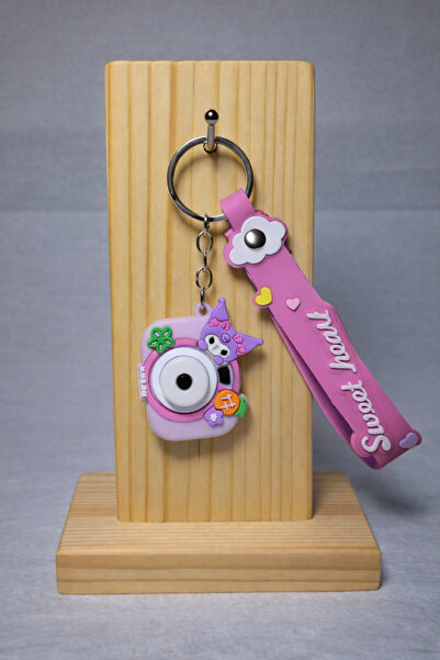 GLOW LUXE سلسلة مفاتيح من السيليكون على شكل كاميرا ثلاثية الأبعاد وملحق حقيبة...