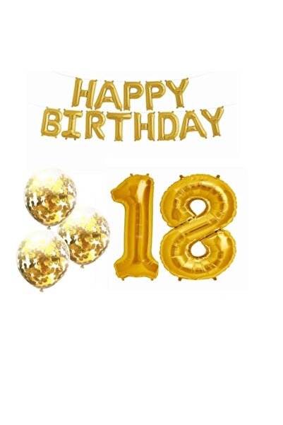 Baloane Sofia Set de baloane cu numărul 18 auriu