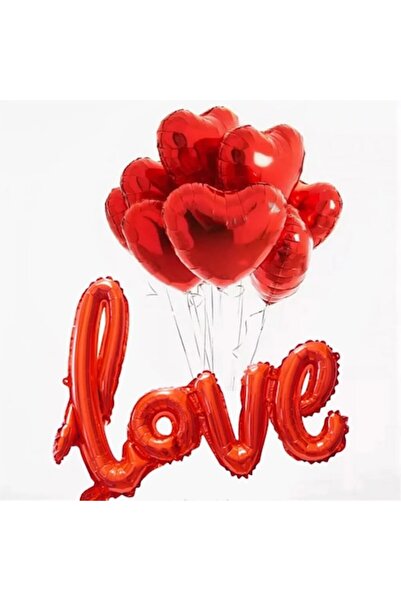 It's Party Time Σετ 9 μπαλονιών για την ημέρα του Αγίου Βαλεντίνου, LOVE, καρ...