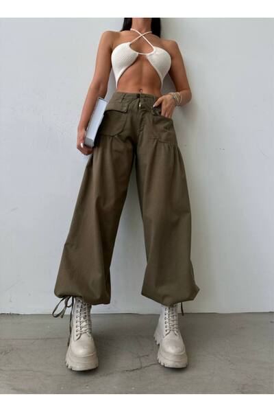 DENİKK Trendy Bellow Pocketed Wide-Let Balloon Fit Comfortable Loose Fit Gaba...