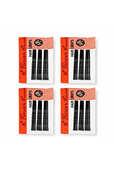 Bittox Set de antialunecare agrafe de păr negre - 12 agrafe de păr - Agrafe d...