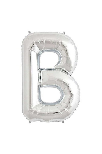 It's Party Time Letter B Foil Balloon, It's Party Time, Silver, 40 cm