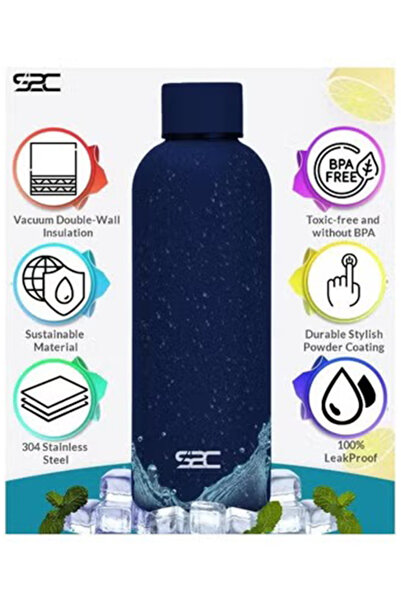 S2C 750ml insulated water bottle, Double-walled, made of 18/8 stainless steel...