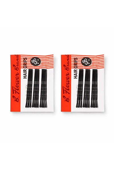 Bittox Set de antialunecare agrafe de păr negre - 12 agrafe de păr - Agrafe d...