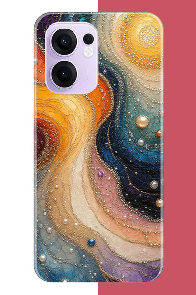 OPPO Reno 13F Uyumlu renkli uzay UV Baskılı Silikon Kılıf
