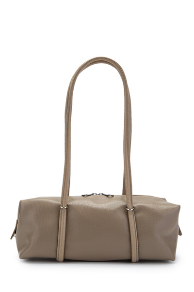 minebag Double Zipper Detailed Cylinder Women's Shoulder Bag Sophie Beige