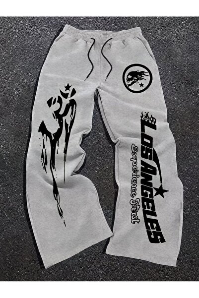 darkopia Unisex Los Angeles First Printed Baggy Cut Wide Leg Sweatpants