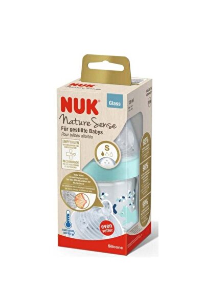 Nuk Nuke Nature Sense Glass Baby Bottle with Temperature Control Indicator - ...
