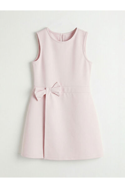 LC Waikiki Ροζ Φόρεμα για Κορίτσια με Φιόγκο