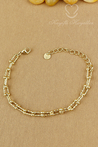 Keyifli Hayaller %100 Çelik 316L Trend Kesme Desenli Bileklik Modern Gold Çel...