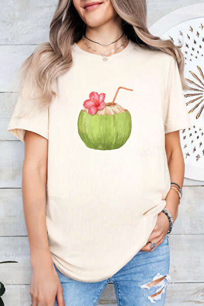Sarah's Boutique Women's T-shirt – 100% cotton – "Coconut Drink"