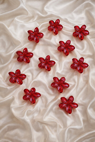 Yakamoz Women's Red Lotus Flower Clasp Buckle 30 Pieces