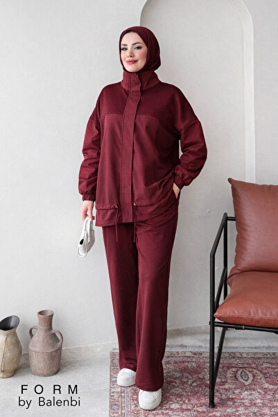 Balenbi Garni Detailed Lace-Up Hijab Women's Oversize Suit 1172 – Form Series