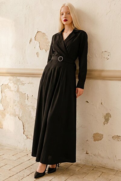 Hiccup فستان ماكسي بأكمام طويلة وحزام من MY FASHION