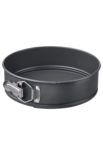 ivokid Baking Pan, 22x6 cm, Non-Stick Steel, Detachable Sides, Gray