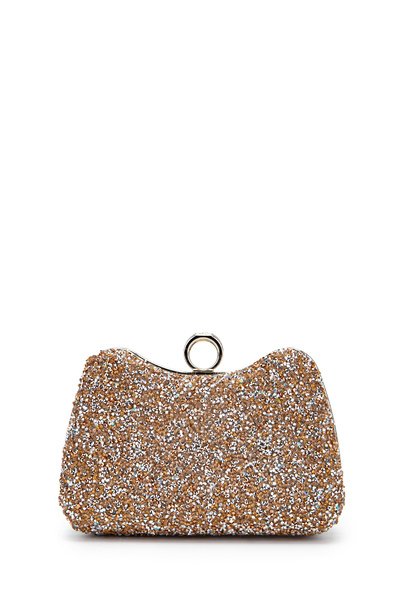 minebag Ring Detailed Stoned Amanda Evening Dress Handbag Powder