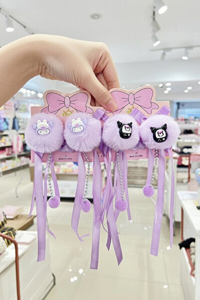 Nisankids Пом-пом плюш и люлка Куроми характерна фиба за коса 1 чифт