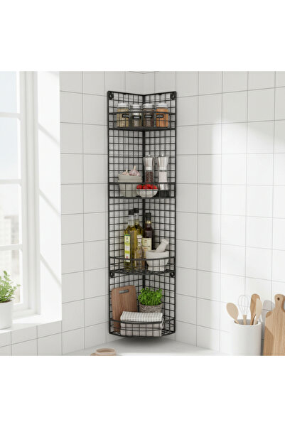 GO DEKOR Banyo ve Mutfak KÖŞE Rafı 4 Gözlü YENİ ölçü 99X20x18cm