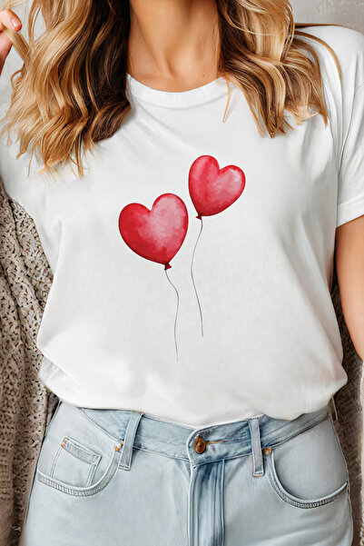 Sarah's Boutique Women's T-shirt – 100% cotton – "Balloon Hearts"
