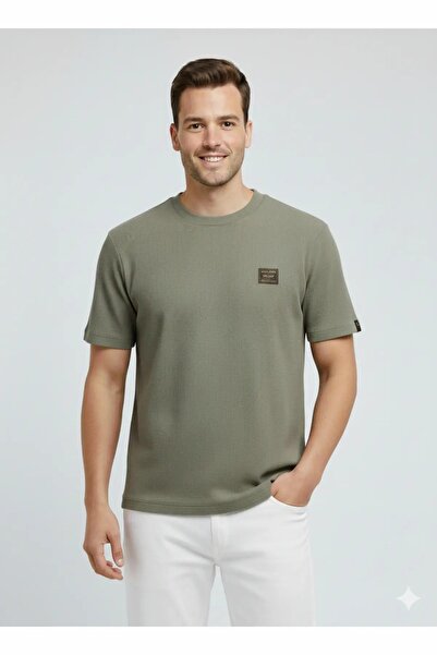 Jack & Jones Tricou verde Jjdaytona pentru bărbați, cu guler rotund, 12294714...