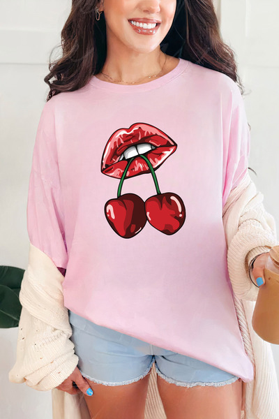 Sarah's Boutique Women's T-shirt – 100% cotton – "Cherry Sensation"