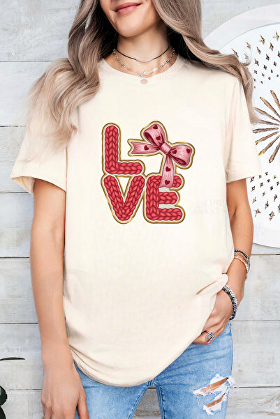 Sarah's Boutique Women's T-shirt – 100% cotton – "Knitted Love"