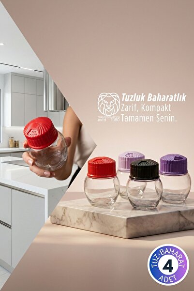 Transformacion Giulia 4-Piece Luxury Glass Salt Shaker Set - 10 cm Crystal De...