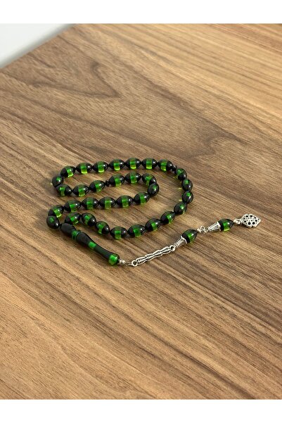 tesbihciniz Green Vernier Powder Amber Rosary