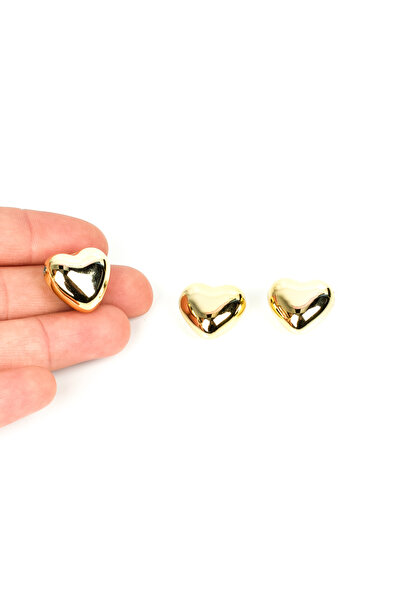 yfhobi 1 Adet - 17 mm Parlak Altın Kaplama Kalp Model İçten Delik Akrilik Kol...