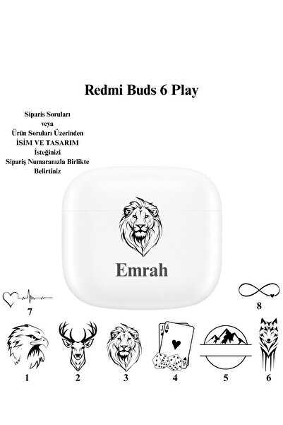 Xiaomi Kişiye Özel Redmi Buds 6 Play Kulakiçi Kulaklık- Gürültü Engelleme BT ...