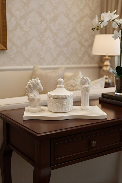 Elizovi Home 4-Piece Luxury Decorative Accessory Object Set |   Horse Figured...