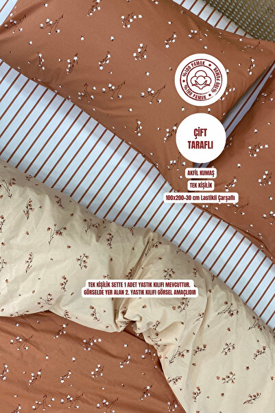 sutra Dream Series 100% Cotton Luxury Poplin Single Fitted Sheet Duvet Cover Set