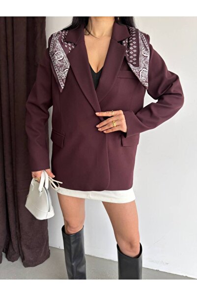 Narstorm Kadın Fular Detay Blazer Ceket