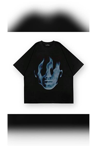 CLASSY.MODA Unisex Black Color Oversize Printed T-Shirt Streetwear Comfortabl...