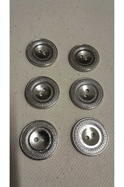 ILCARE Nickel Plated Metal Button 38 Size 20 mm 6 Pieces