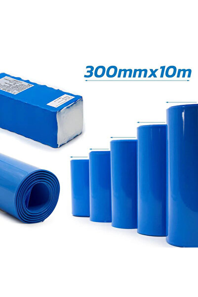 OEM Tub termocontractabil albastru 300 mm - 10 m